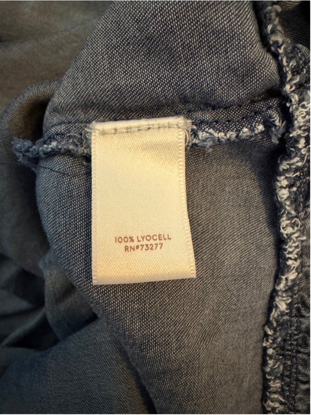 LC Lauren Conrad Chambray Faux Wrap Ruffle Dress Size Large - Picture 7 of 7